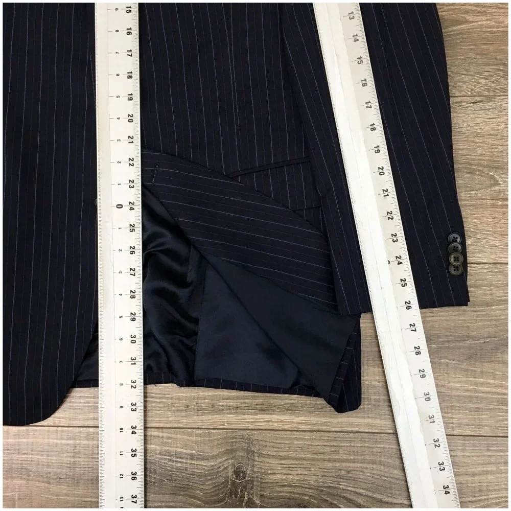 Lubiam 1911 Mens Two Piece‎ Suit Size 42L Jacket Blazer Pants Wool Casual Blue